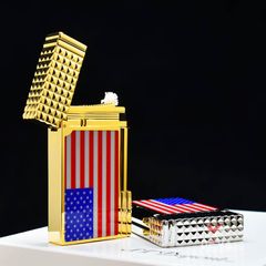 Dupont Xăng Đá 1 Lỗ Sơn Mài Chủ Đề Lá Cờ Mỹ DX09