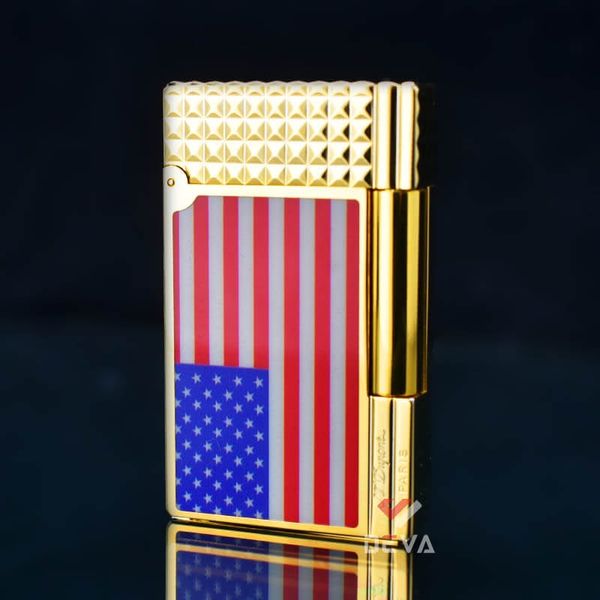 Dupont Xăng Đá 1 Lỗ Sơn Mài Chủ Đề Lá Cờ Mỹ DX09