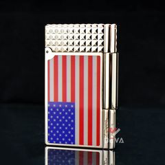 Dupont Xăng Đá 1 Lỗ Sơn Mài Chủ Đề Lá Cờ Mỹ DX09