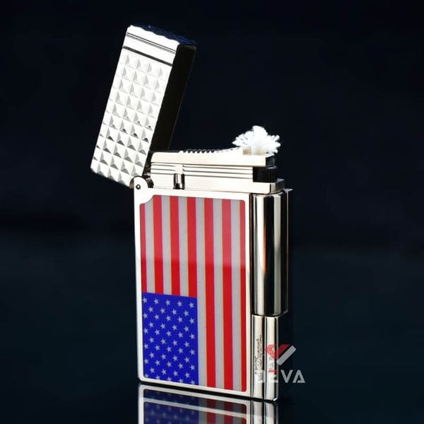 Dupont Xăng Đá 1 Lỗ Sơn Mài Chủ Đề Lá Cờ Mỹ DX09