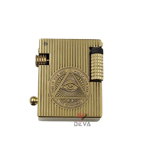 Bật lửa xăng đá thủ công đồng nguyên khối có móc khoá TC03