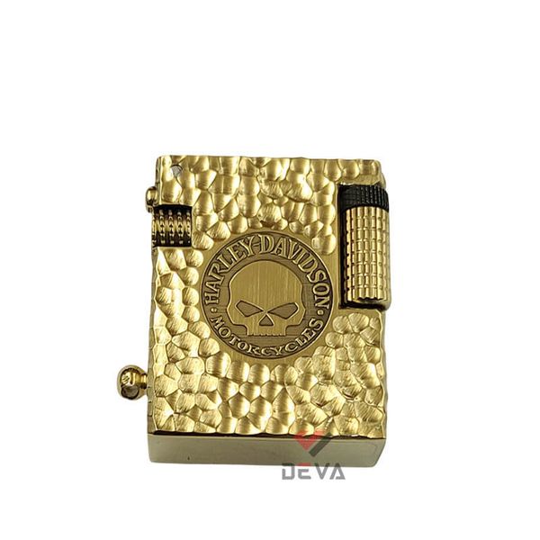 Bật lửa xăng đá thủ công đồng nguyên khối có móc khoá TC03