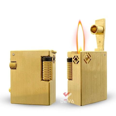 Bật lửa xăng đá thủ công đồng nguyên khối có móc khoá TC03