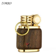 Bật lửa xăng đá chính hãng Zorro đồng nguyên khối bọc gỗ Z588G