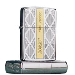 Bật lửa xăng đá Zorro hoa văn chìm sọc vàng bản giới hạn Z92013
