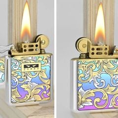 Bật lửa xăng đá chính hãng Zorro dáng nhỏ sơn hoa văn cổ điển Z790