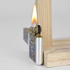 Bật lửa xăng đá chính hãng Zorro dáng nhỏ sơn hoa văn cổ điển Z790