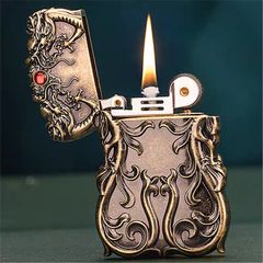 Bật lửa xăng độc lạ rồng nhả ngọc đỏ Zorro Z610