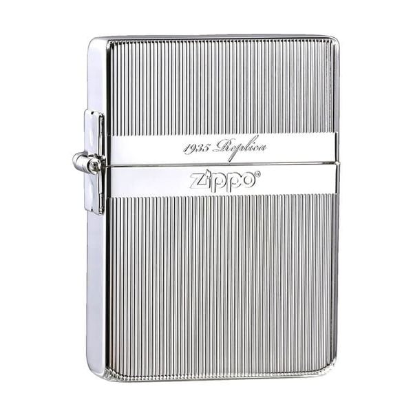 Zippo Tái Bản 1935 Bản Lề Ngoài Vân Nhỏ Kẻ Dọc ZN197