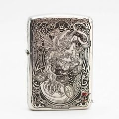 Zippo Bạc Khối Tái Bản 1941 Khắc Kỳ Lân BK38