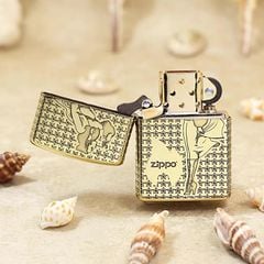 Zippo Armor Khắc Hình Cố Gái Windy Windproof ZN19