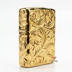 Zippo Armor mạ vàng hoa văn cổ điển ZN317
