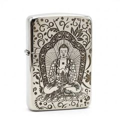 Zippo Bạc Khối Tái Bản 1941 Khắc Đức Phật A Di Đà BK85