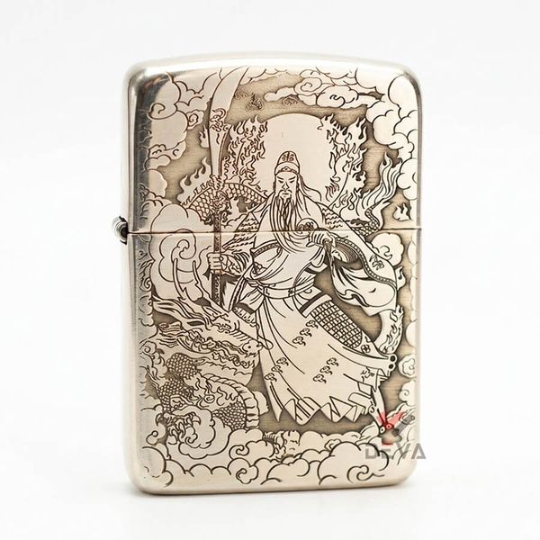 Zippo Bạc Khối Tái Bản 1941 Khắc Quan Vũ BK35