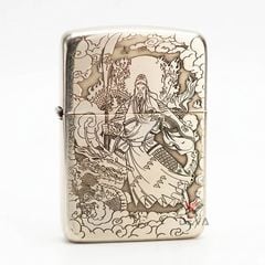 Zippo Bạc Khối Tái Bản 1941 Khắc Quan Vũ BK35