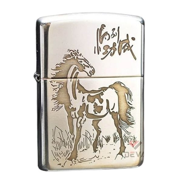Zippo Bạc Khối Armor Bản Giới Hạn Hình Ngựa BK21