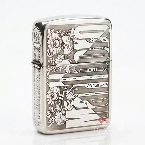 Zippo Bạc Khối Tái Bản 1941 Khắc Chủ Đề Thương Hiệu Marlboro BK54