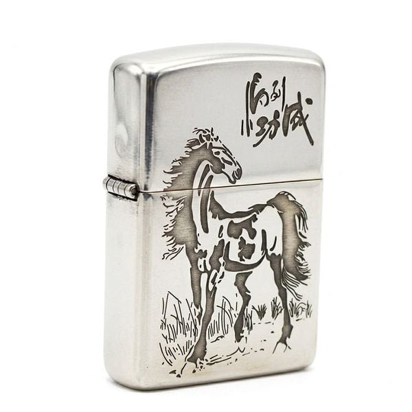 Zippo Bạc Khối Armor Bản Giới Hạn Hình Ngựa BK21