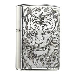 Zippo Bạc Khối Armor Khắc Chủ Đề Mãnh Hổ BK83