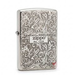 Zippo Bạc Khối Khắc Hoa Văn Cổ Điển Các Mặt BK57