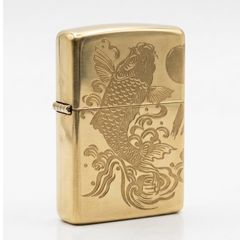 Zippo Khắc Sâu Cá Chép Trong Đầm Sen ZK115