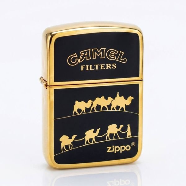 Zippo Tái Bản 1941 Mạ Vàng Sơn Chủ Đề Thương Hiệu Camel ZN176