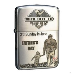 Zippo Bạc Khối Tái bản 1941 Khắc Chủ Đề Cha Con Father's Day BK23