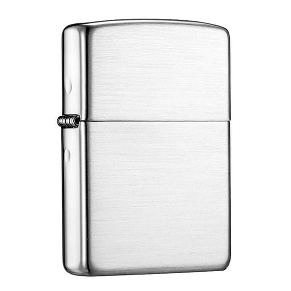 Zippo Bạc Khối Vỏ Nhám Trơn BK03