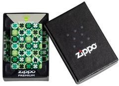 Zippo cỏ 4 lá Clover phát quang Z195