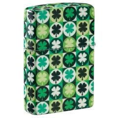 Zippo cỏ 4 lá Clover phát quang Z195