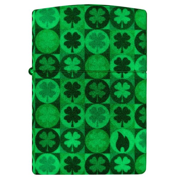 Zippo cỏ 4 lá Clover phát quang Z195