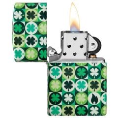 Zippo cỏ 4 lá Clover phát quang Z195