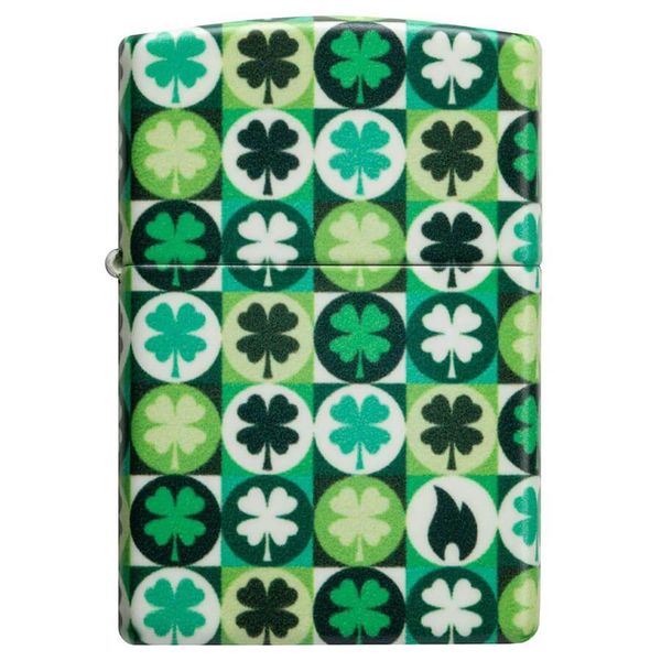 Zippo cỏ 4 lá Clover phát quang Z195