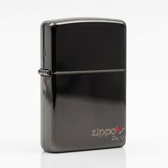 Zippo Mỹ chính hãng mạ Chrome đen bóng Black Ice ZT14