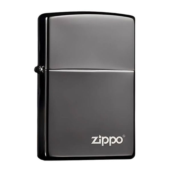 Zippo Mỹ chính hãng mạ Chrome đen bóng Black Ice ZT14