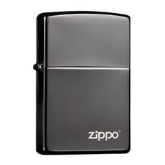 Zippo Mỹ chính hãng mạ Chrome đen bóng Black Ice ZT14