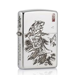 Zippo Bạc Khối Chúa Sơn Lâm BK19