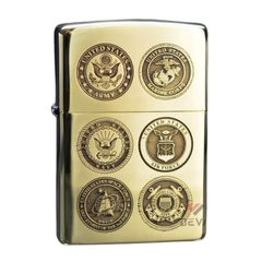 Zippo Khắc CNC Logo Các Binh Chủng Quân Đội Hoa Kỳ ZK166