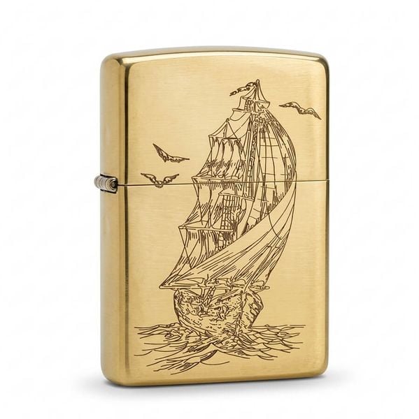 Zippo đồng khắc hình thuyền ZK160
