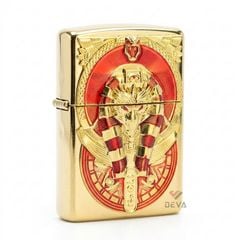 Zippo Mỹ Xuất Nhật Ốp Emblem Vị Thần Ai Cập Cổ Đại Horus ZN341