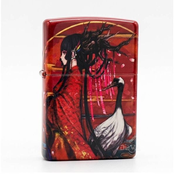 Zippo Hộp Mica Sơn Chủ Đề Hoạt Hình Cô Gái Mặc Hán Phục ZN124