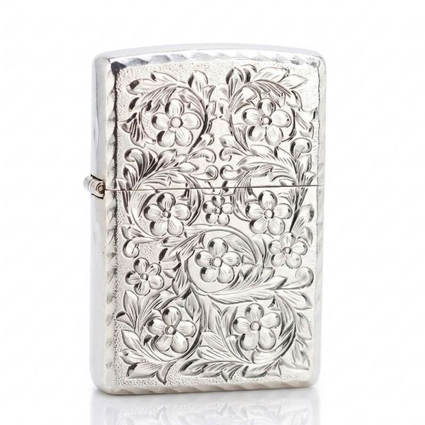 Zippo Mỹ chính hãng mạ vàng khắc sâu hoa mơ Umehana Z225