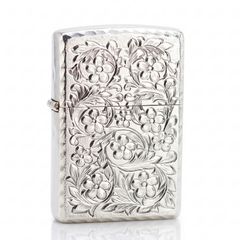 Zippo Mỹ chính hãng mạ vàng khắc sâu hoa mơ Umehana Z225