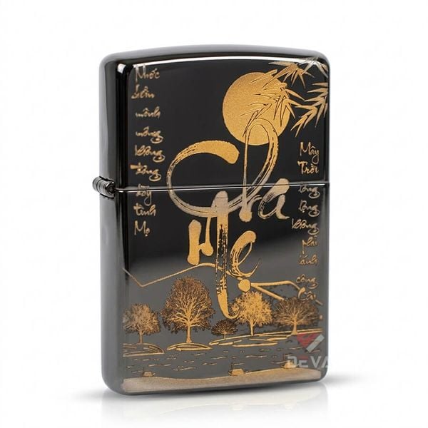 Zippo chủ đề cha mẹ màu đen Titan ZK79