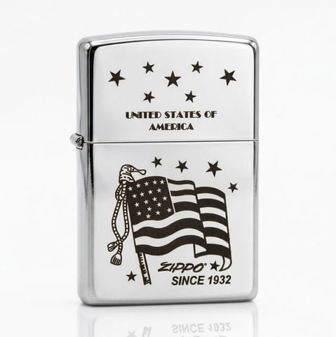 Zippo Chính Hãng Khắc CNC Cờ Mỹ ZK100