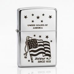 Zippo Chính Hãng Khắc CNC Cờ Mỹ ZK100