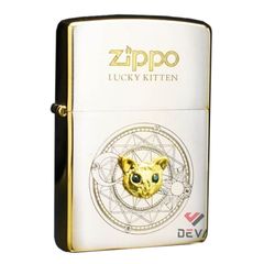 Zippo Ốp Tượng Chú Mèo May Mắn Lucky Kitten ZN23