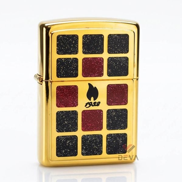 Zippo Dán Emblem Ô Vuông Sơn Nhũ ZN205