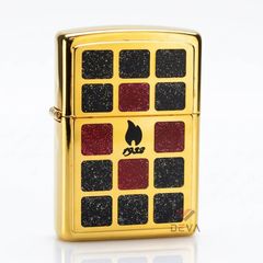 Zippo Dán Emblem Ô Vuông Sơn Nhũ ZN205
