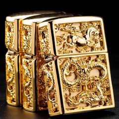 Zippo Bọc Phù Điêu Long Mã Mạ Vàng ZN382